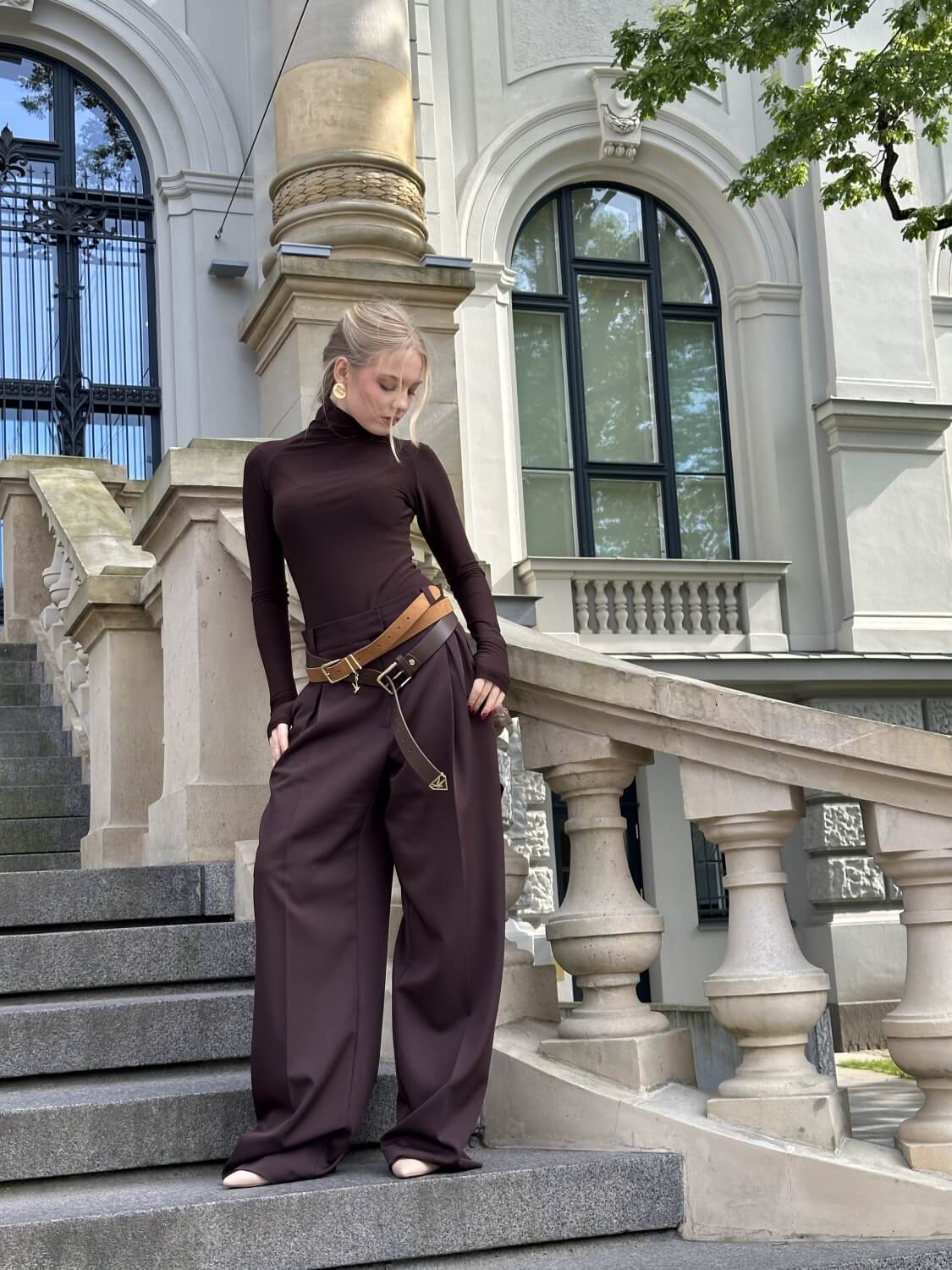 Chocolate brown classic trousers