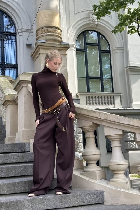 Chocolate brown classic trousers